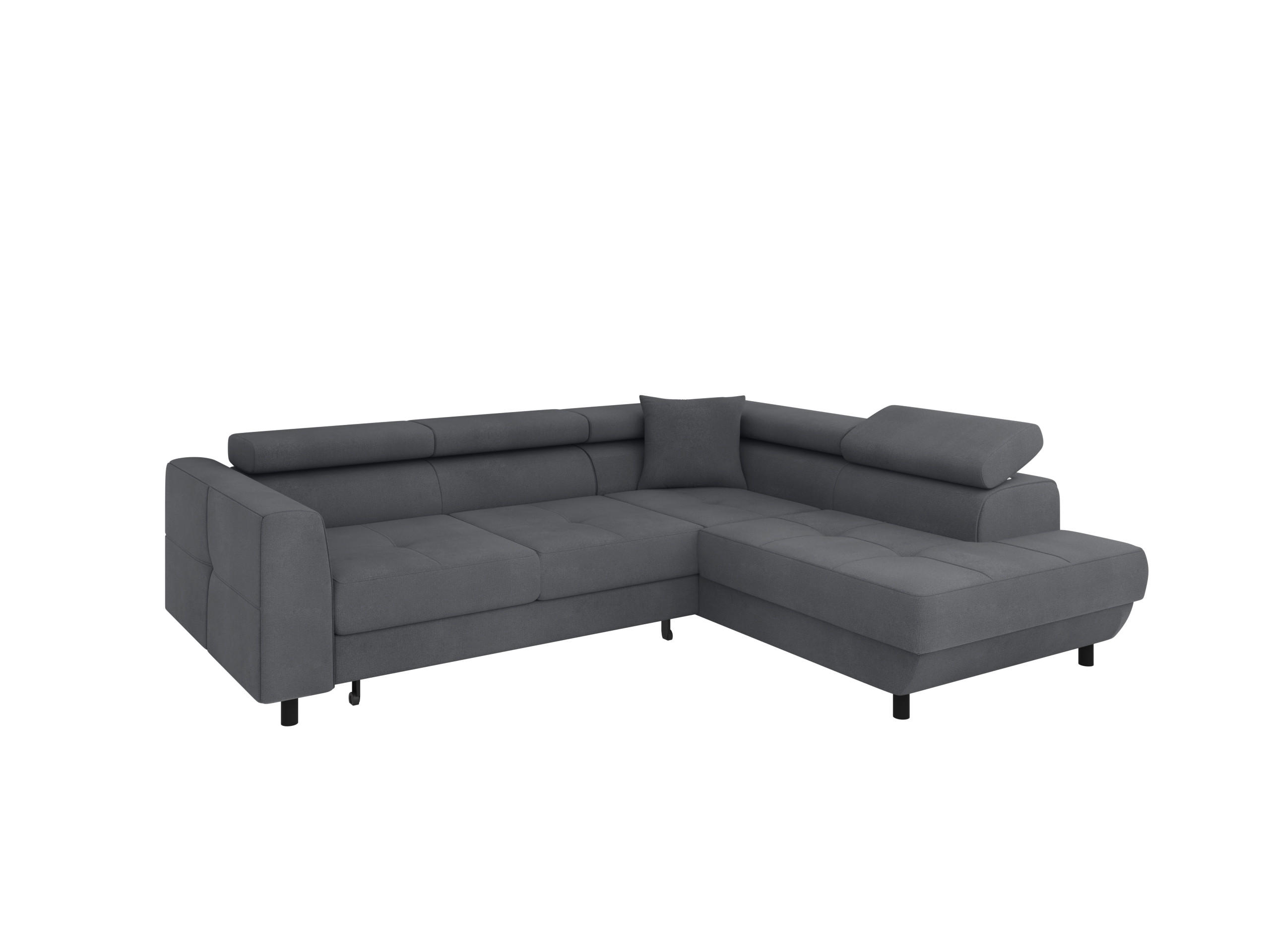 ECKSCHLAFSOFA Vena III mit Schlaffunktion und Bettkasten, Rechts montierbar, Grau - Grau, Holz (254/199cm) - Homesy