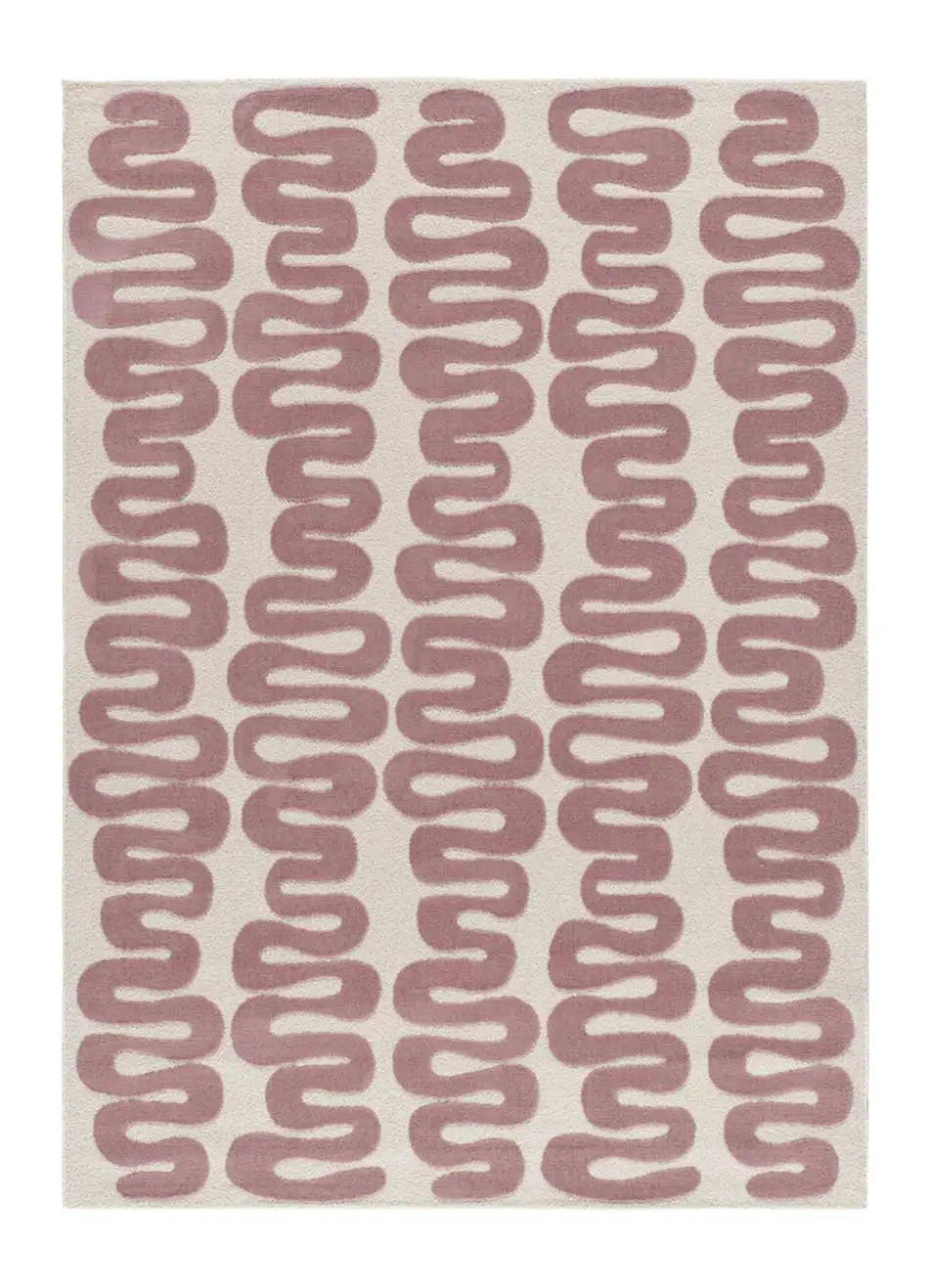 Atticgo Kurzflorteppich Pink, Weiß 160x230 cm