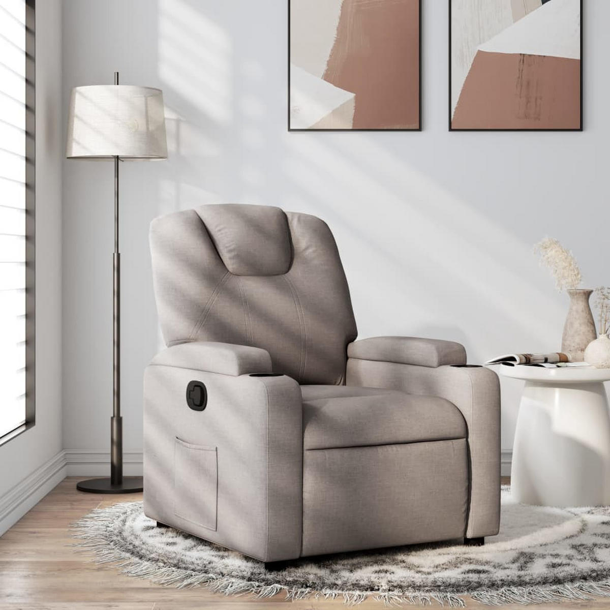 RELAXSESSEL Taupe Stoff - Taupe, Textil (88/97/74cm) - vidaXL