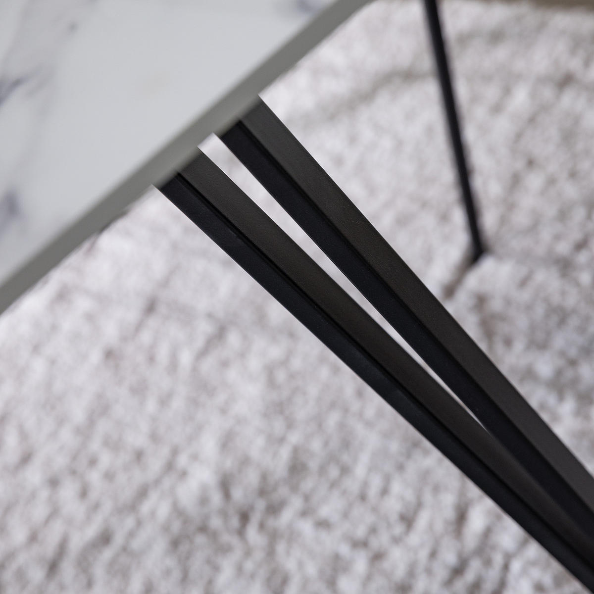 ESSTISCH - MDF / Eisen - Schwarz/Weiß, Holzwerkstoff/Metall (100/100/75cm) - home24