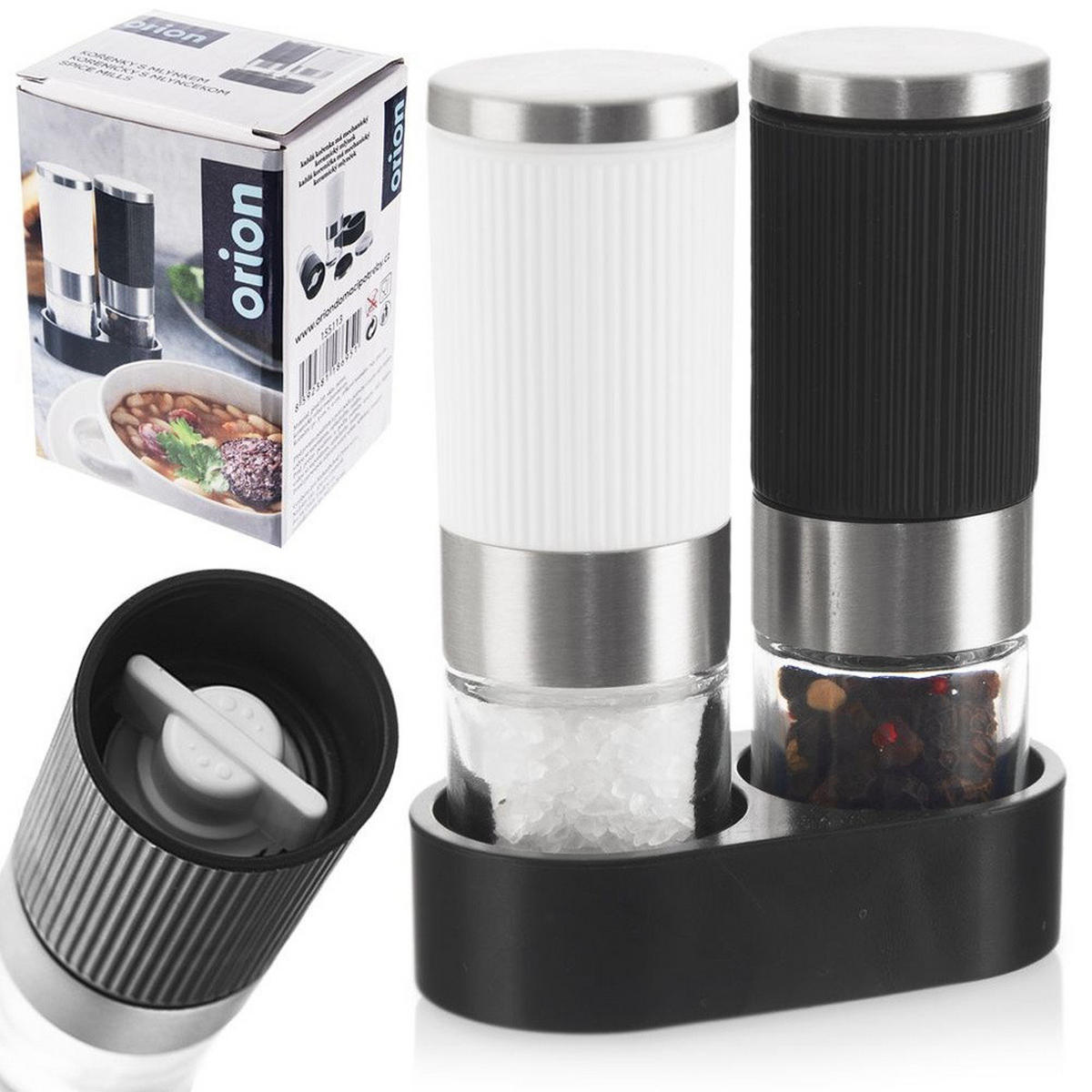 GEWÜRZMÜHLE-SET Mehrfarbig - Schwarz, Glas (3.5/9.5/7cm) - Orion 