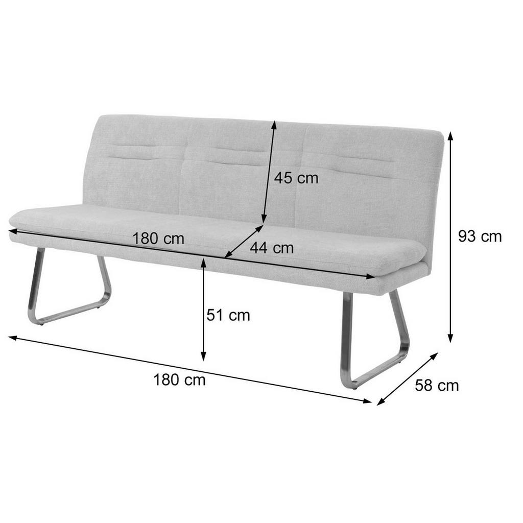 Thumbnail - MCW Sitzbank, Braun, Textil, 180x93x58 cm, Esszimmer, Bänke, Sitzbänke