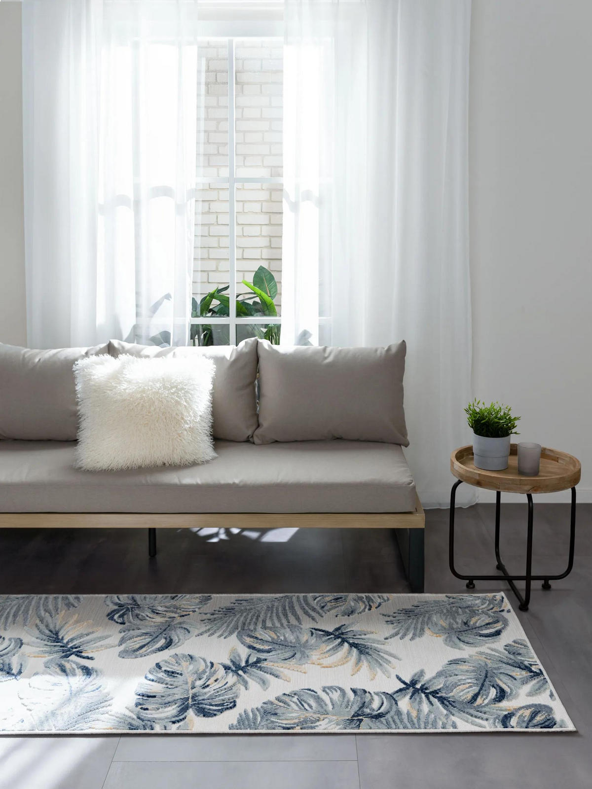 VNITŘNÍ a venkovní koberec Flora Vícebarevné 80x250 cm - krémová, plast/umělá hmota (80/250cm) - benuta