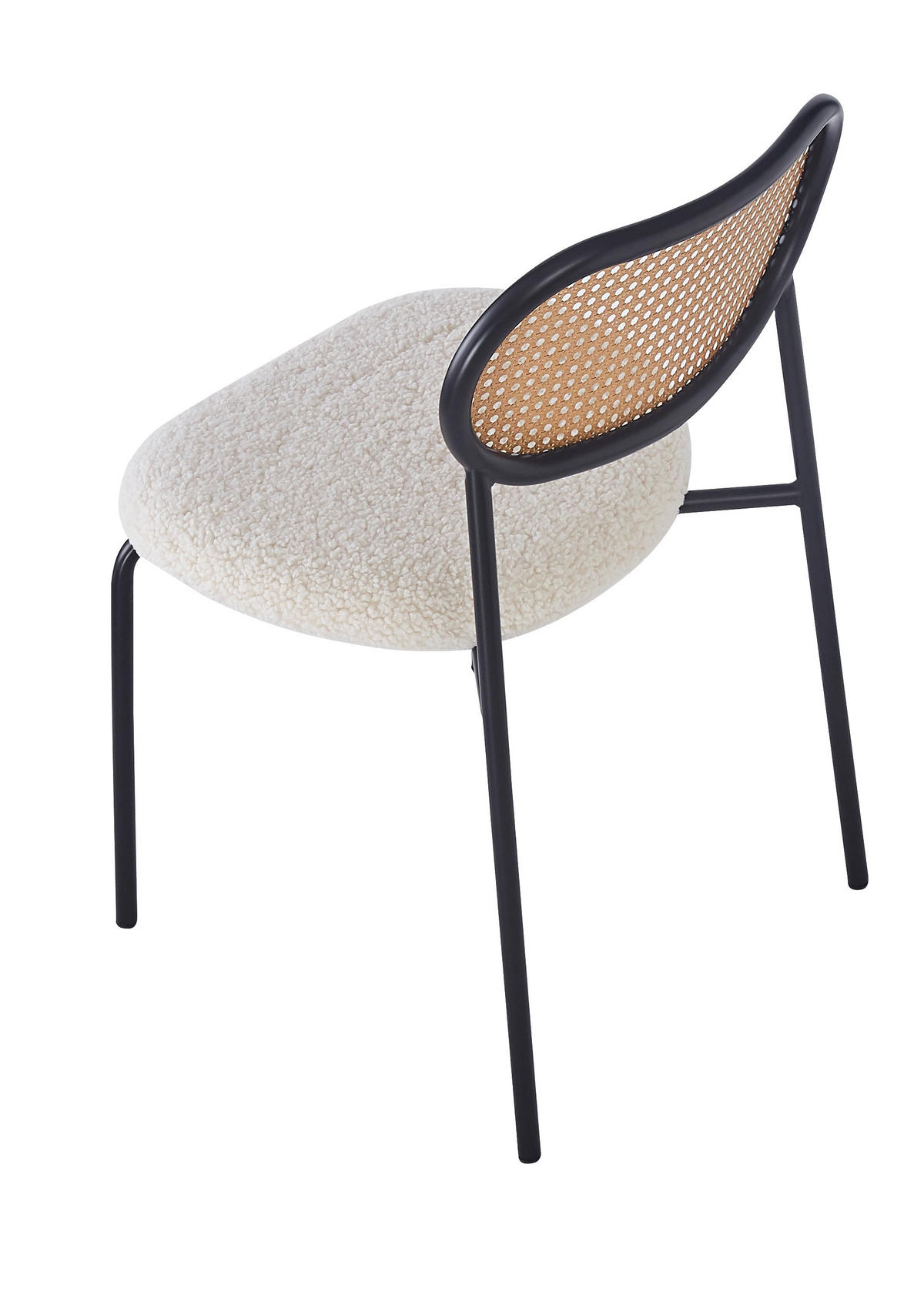 STUHL 2er-Set Rattan Weiß - Weiß, Holz (44/79/52cm) - Nordlys