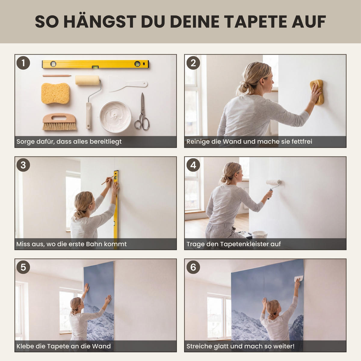 TAPETE - Schottischer Hochländer - Braun - Wasser - 180x280 cm - Braun, Papier (180/280cm) - OnlyWow