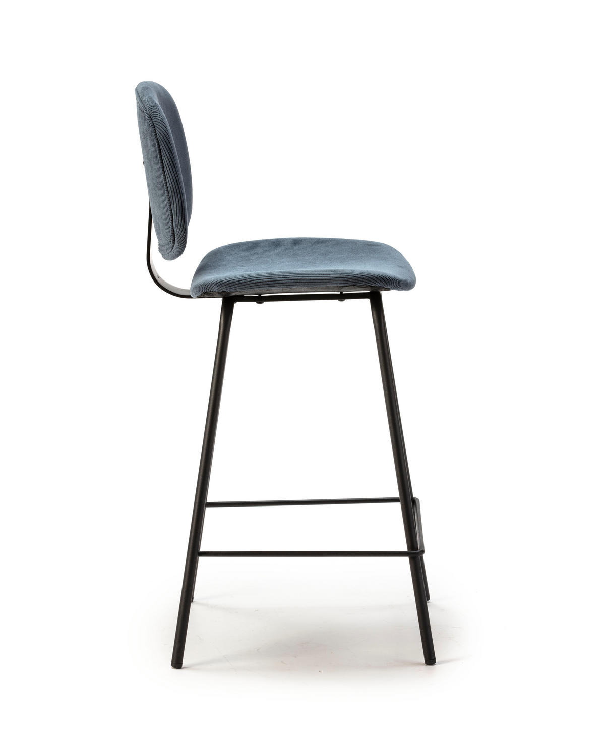 HOCKERN (Set aus 2) aus cordstoff mit schwarzen metallbeinen - arus 44/50/65 cm - Schwarz, Textil (50/65/44cm) - Calicosy