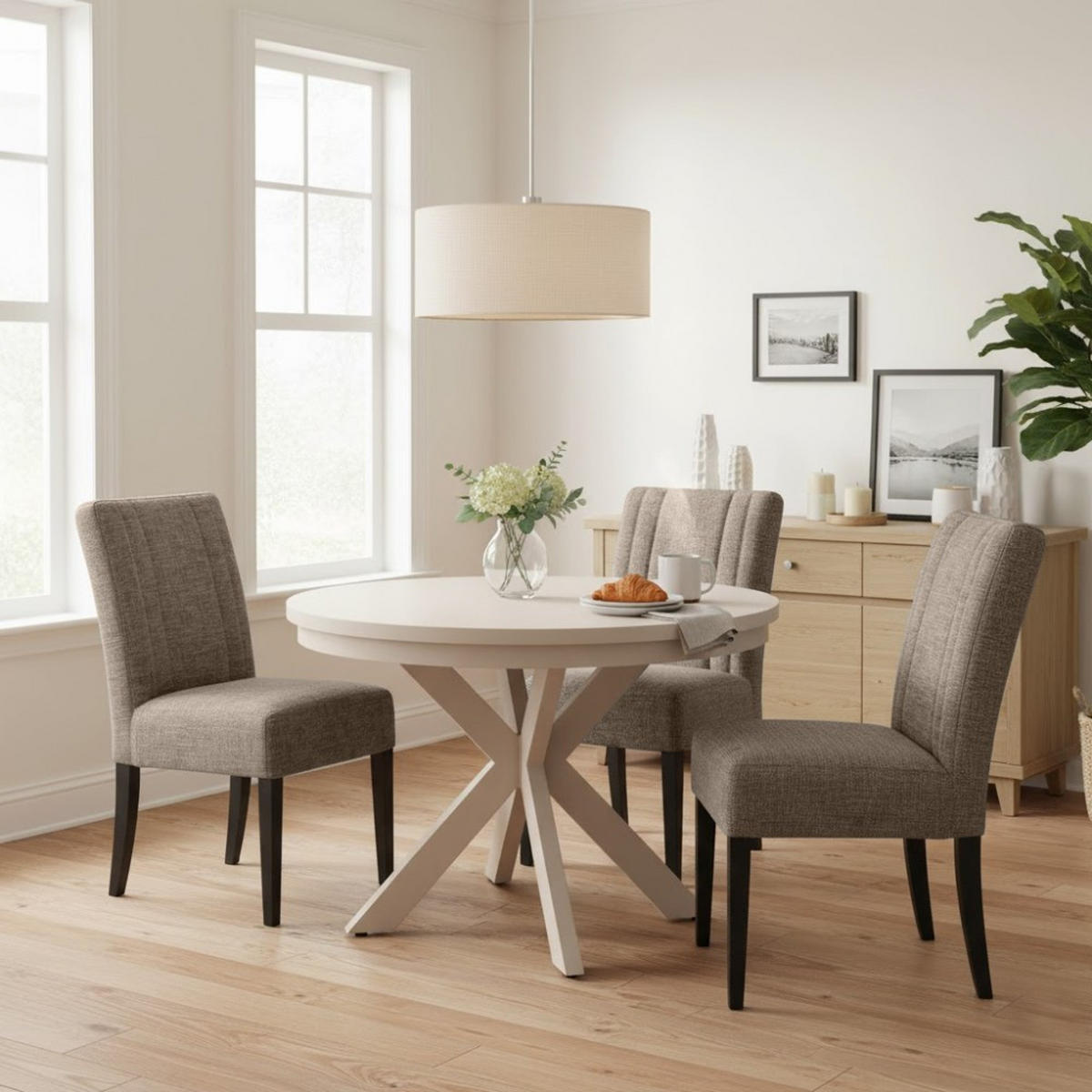 STUHL FREYA mit schwarzen Holzbeinen, Polsterstuhl, Hellbraun - Hellbraun/Schwarz, Holz (47/94/42cm) - Beautysofa