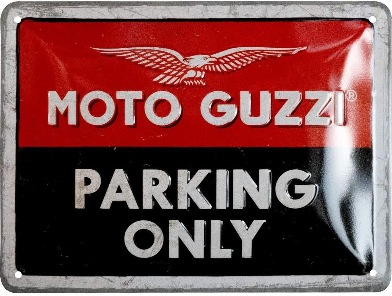 BLECHSCHILD 15/20 cm Moto Guzzi Moto Guzzi Parking Only - Multicolor, Metall (20/15/0.5cm) - Nostalgic-Art