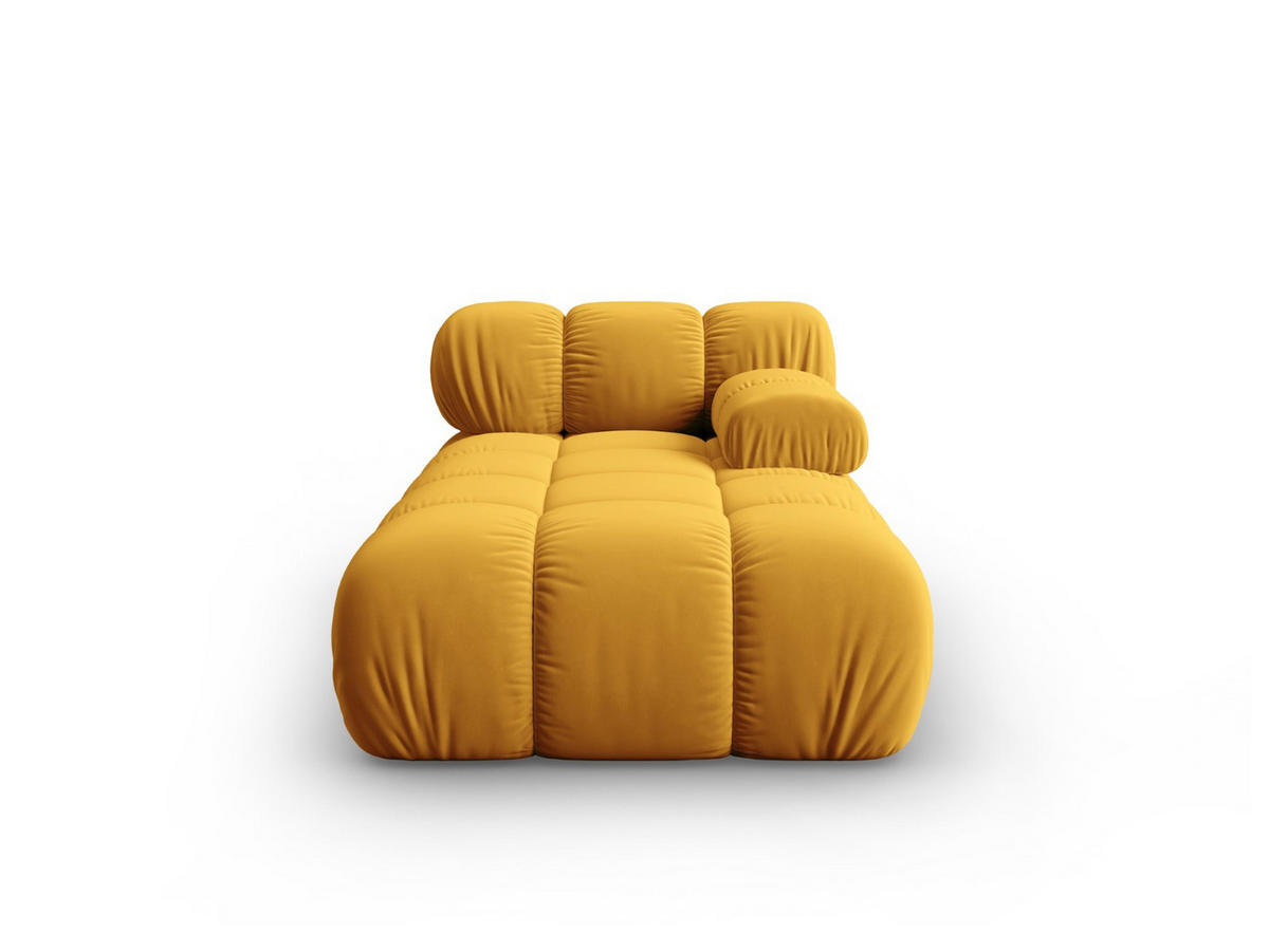 CHAISELONGUE rechts Bellis aus Samt gelb - Gelb, Textil (97/62/157cm) - Micadoni