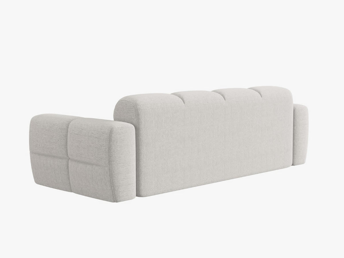 SOFA Lisa aus strukturiertem Stoff hellgrau 4 Sitzplätze - Hellgrau, Textil (256/77/101cm) - Micadoni