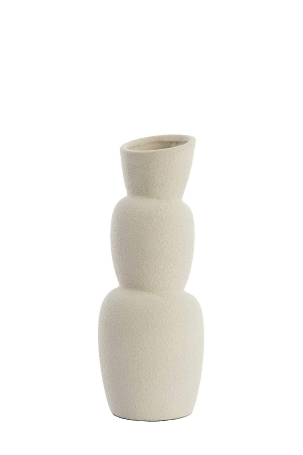 VASE Aram Weiß 14,5/14,5/37,5 cm - Weiß, Keramik (37.5cm) - Light & Living
