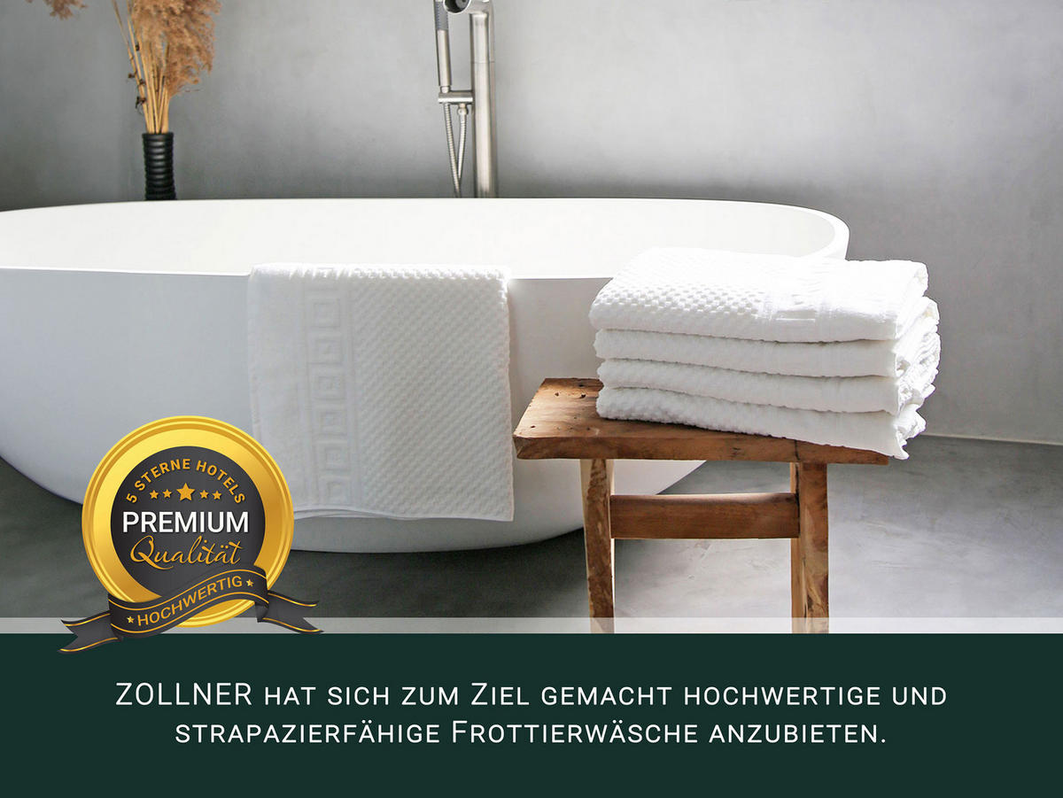 DUSCHTÜCHER, 5er-Set, 70x140 cm, 100% Baumwolle, Weiß - Weiß, Textil (70/140cm) - Zollner