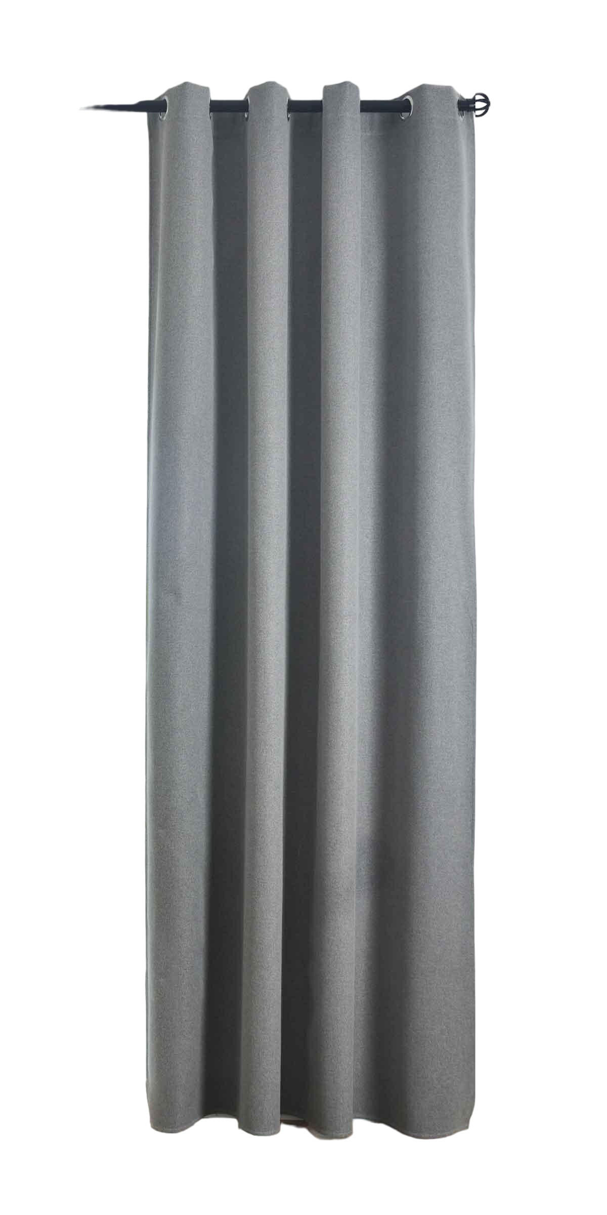 VORHANG MÜNCHEN DARK HxB 245x145 cm Grau - Grau, Textil (145/245/245cm) - Gardinenbox