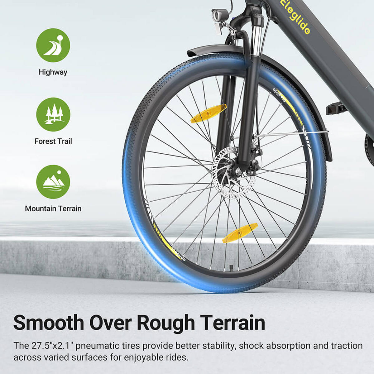 E-BIKE Eleglide T1 ST – Extensive 100 km Reichweite herausnehmbarer Akku - Grau, Metall (25cm)