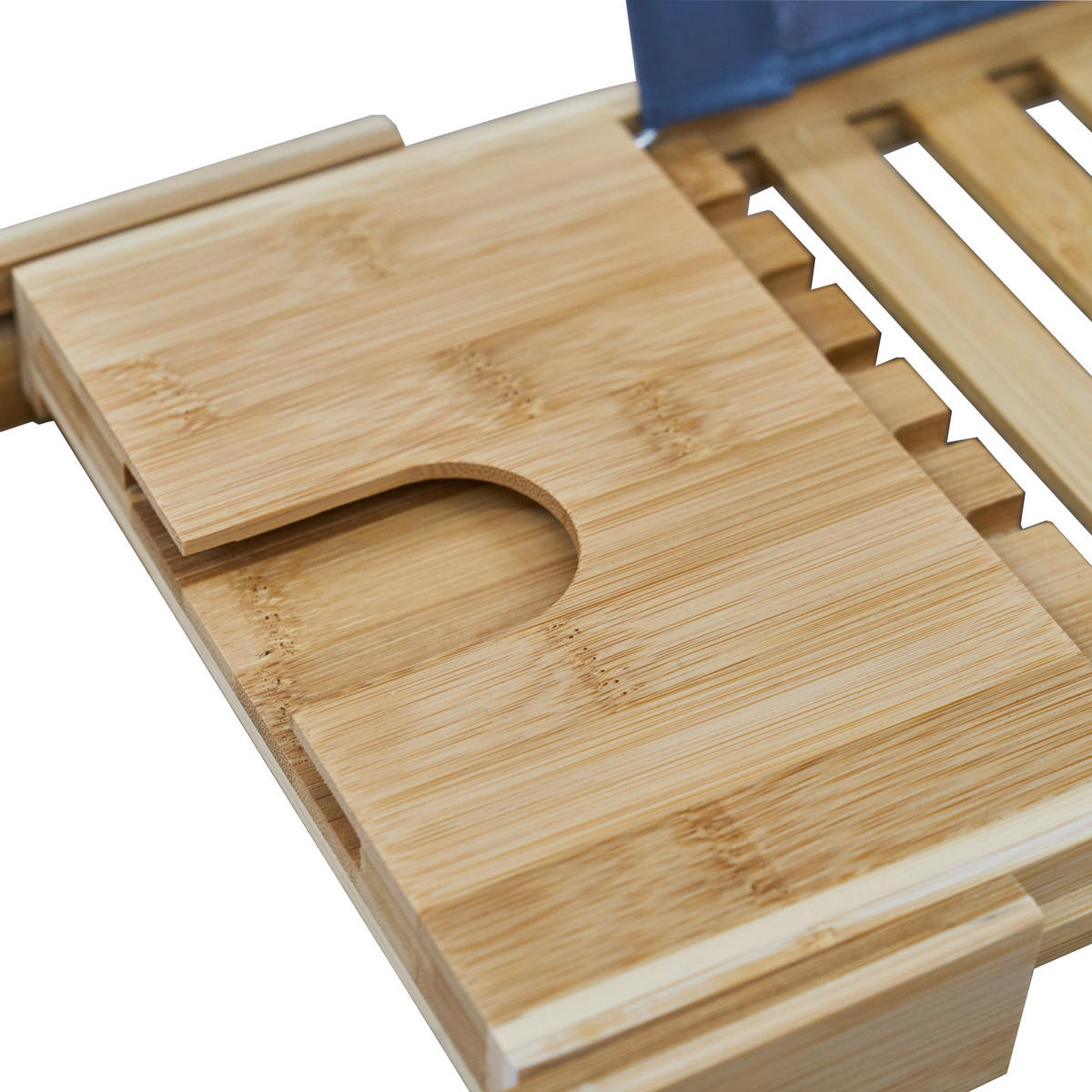 BADEWANNENABLAGE ORI ausziehbar Bambus - Naturfarben, Holz (105/4/22cm) - SVITA