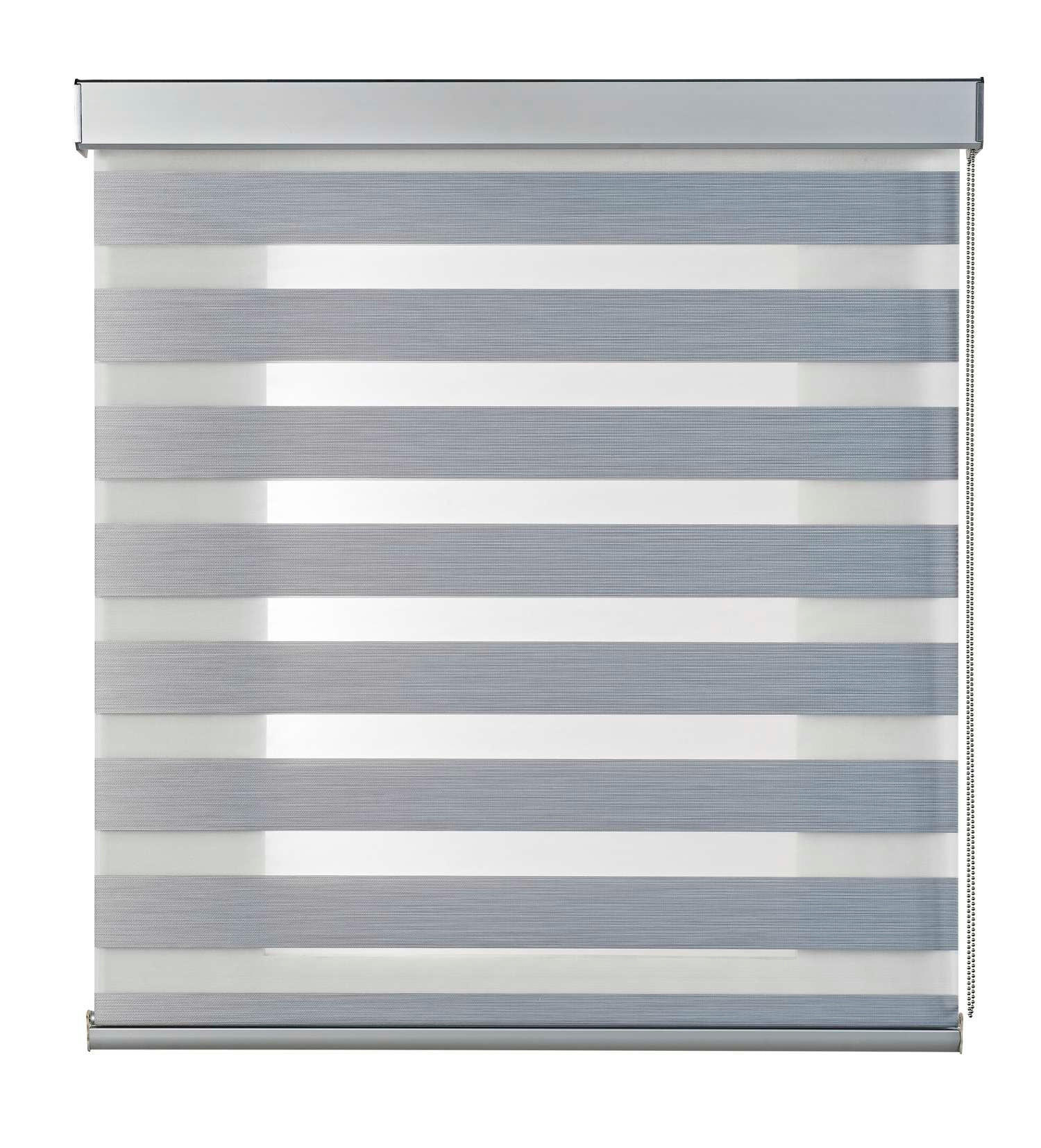 DOPPELROLLO Weiß 160x250 cm - Silberfarben, Kunststoff (160/250cm) - STORESDECO