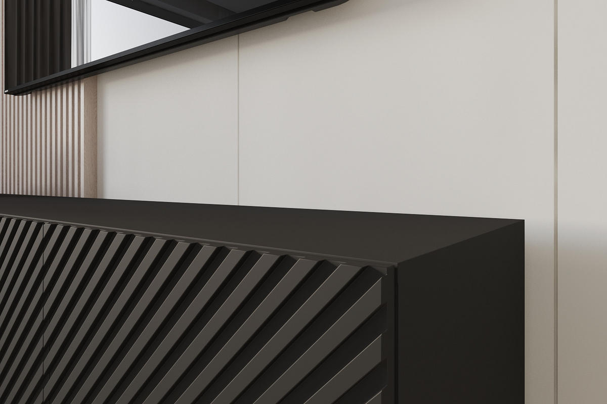 LOWBOARD ZENO-W 2x100x40x41 cm - Schwarz - Schwarz, Holzwerkstoff (200/40/41cm) - ALTDECOR