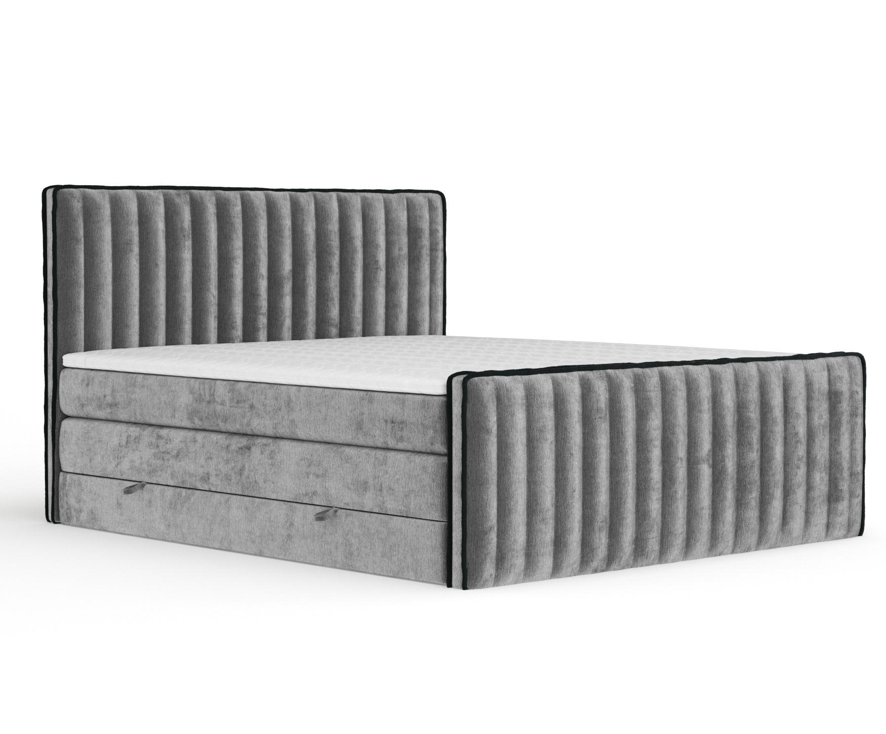 Maison de Reve Boxspringbett Grau 140x200 cm