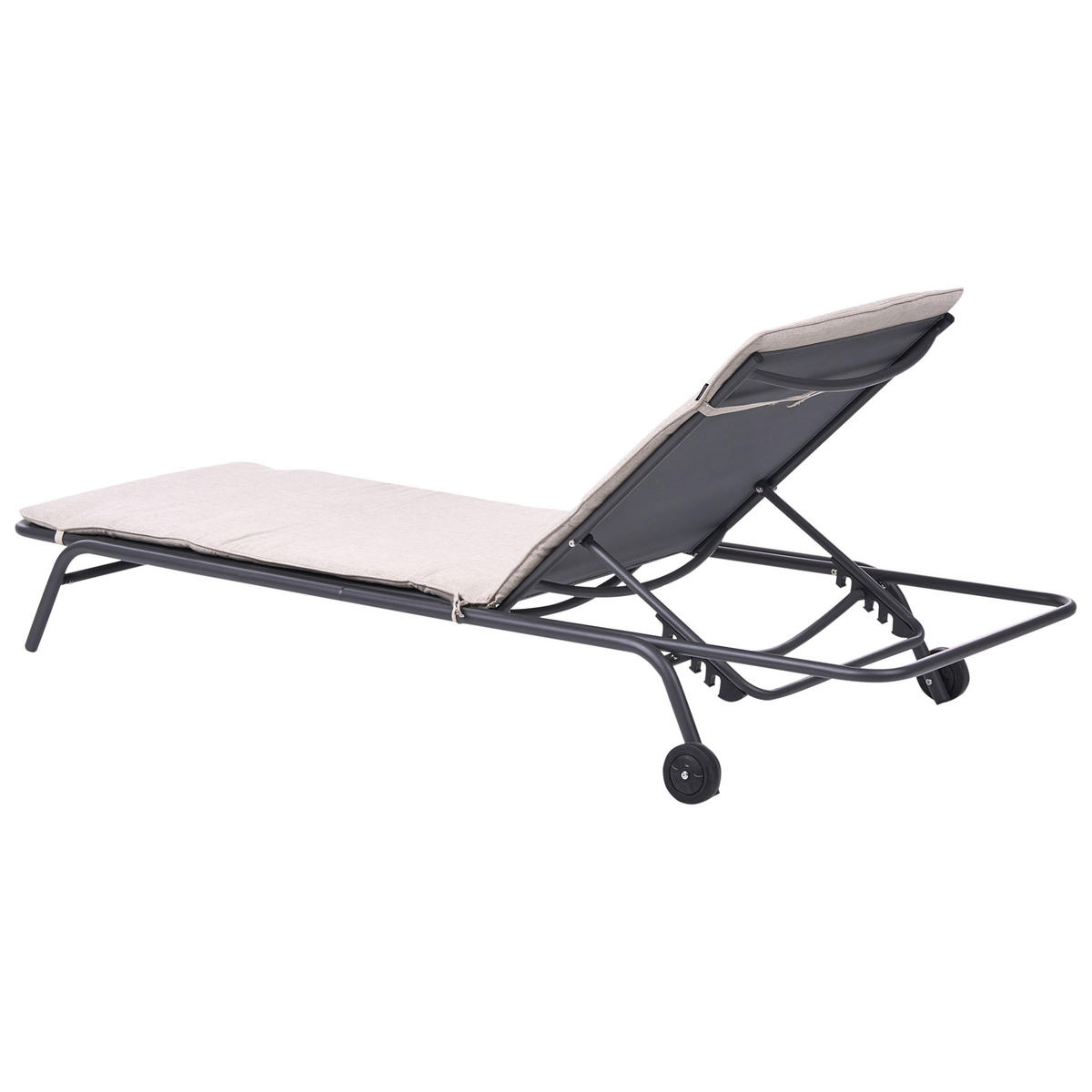 SONNENLIEGE Beige Volterra - Dunkelgrau, Metall (75/27/168cm)