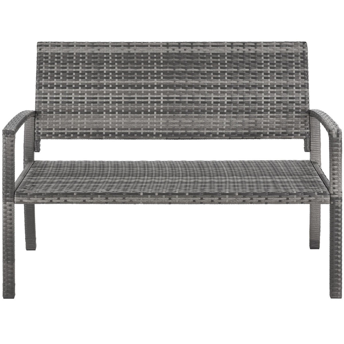RATTAN-GARTENBANK Murat, 125 x 62,5 x 90 cm, inklusive Schutzhülle, grau - Grau, Kunststoff (125/90/62.5cm) - tectake