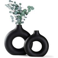 VASE 13 x 1 x 14 cm Keramik - Schwarz, Keramik (14cm) - LIBRATON