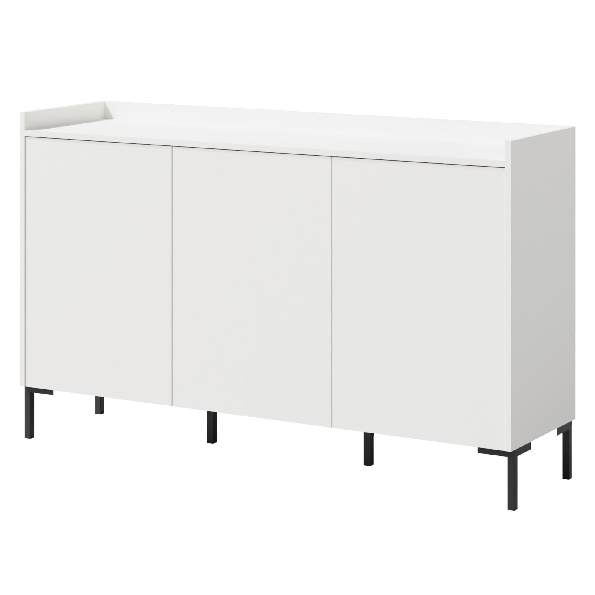 KOMMODE mit Klapptüren Liam 3D 150 Weiß - Schwarz/Weiß, Holzwerkstoff/Metall (150/92/41cm) - mzm24