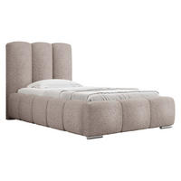 POLSTERBETT Wizko Boucle 90 - Chromfarben/Hellrosa, Holz/Metall (90/200cm) - MIRJAN24