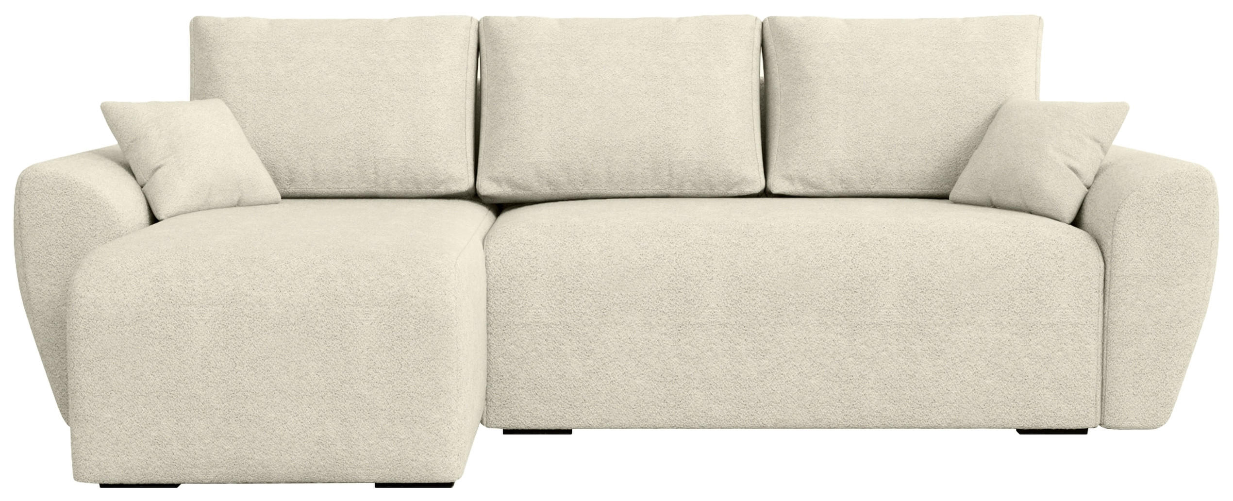 ECKSOFA Rotterdam mit Schlaffunktion Beige Bouclé - Ecru, Textil (238/141cm) - Bromarkt