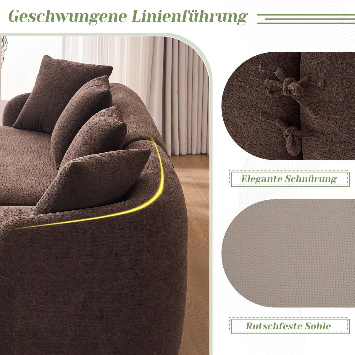 ECKSOFA 243/150/67 cm Braun Chenille - Braun, Textil (243/150cm) - Oxeza