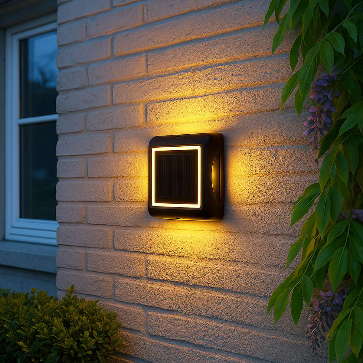 LED AUSSENLEUCHTE Kunststoff Schwarz - Schwarz, Kunststoff (14/14/3.6cm) - Globo Lighting