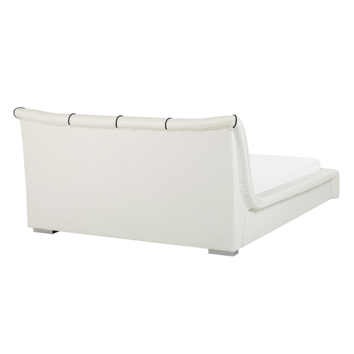 LEDERBETT 140/200cm Cremeweiß Nantes - Creme, Leder (140/200cm) - Beliani