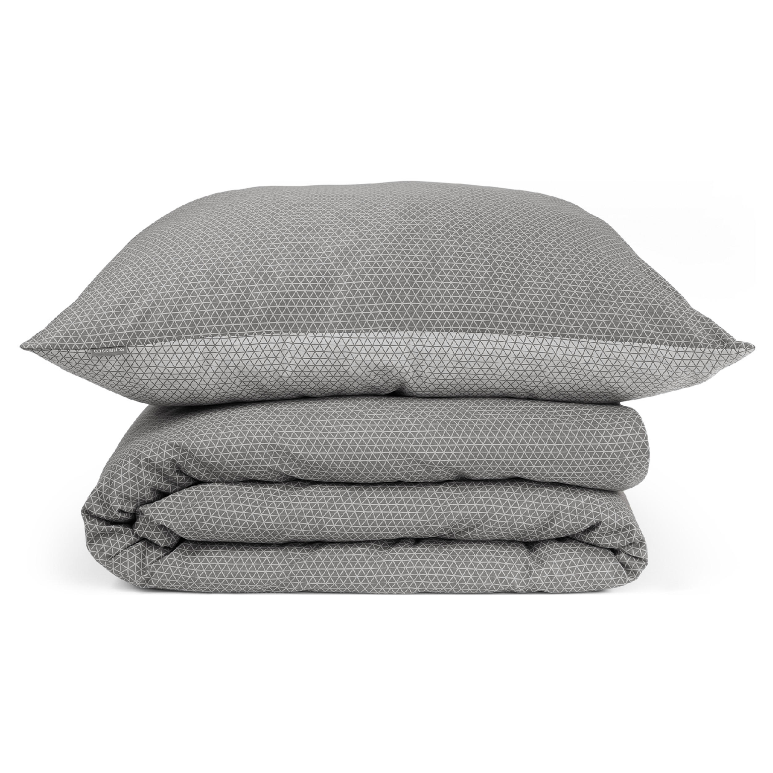 BETTWÄSCHESET Palma - Satin - 2-teilig - 135 x 200 cm - Anthrazit-Silber - Anthrazit, Textil (135/200cm) - SCHIESSER