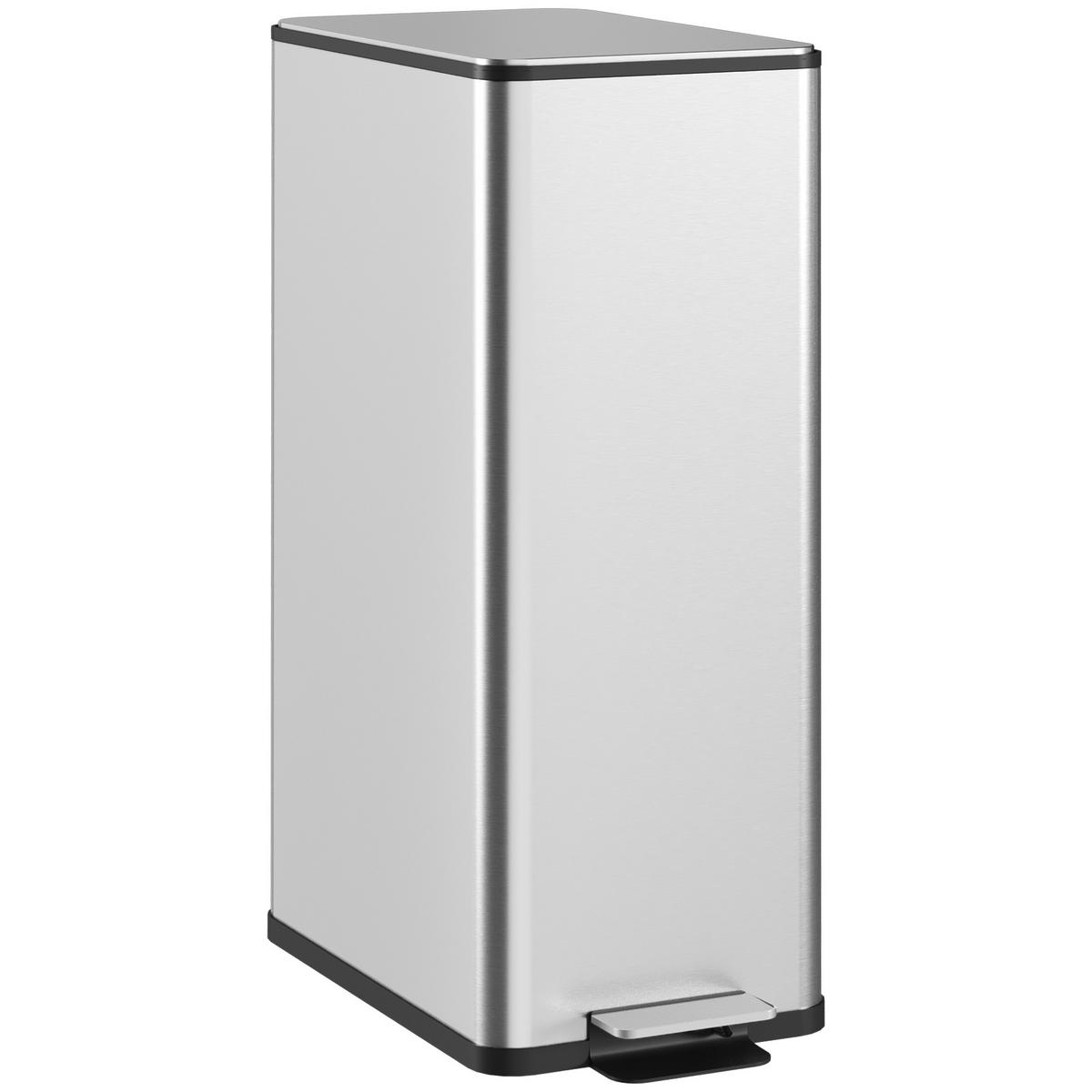 MÜLLEIMER 20L - Silberfarben, Metall (37.2/57/21.5cm) - HOMCOM