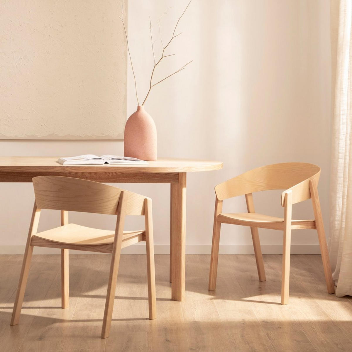 ESSZIMMERSTUHL Niha Natürlich 57 cm x 75 cm - Naturfarben, Holz (57/75/50cm)