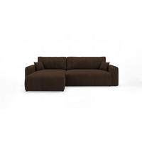 ROHOVÁ pohovka BERLIN levá hnědá manšestr Poso 6 - funkce spaní, úložný prostor - hnědá, textil (285/185cm) - Cornero