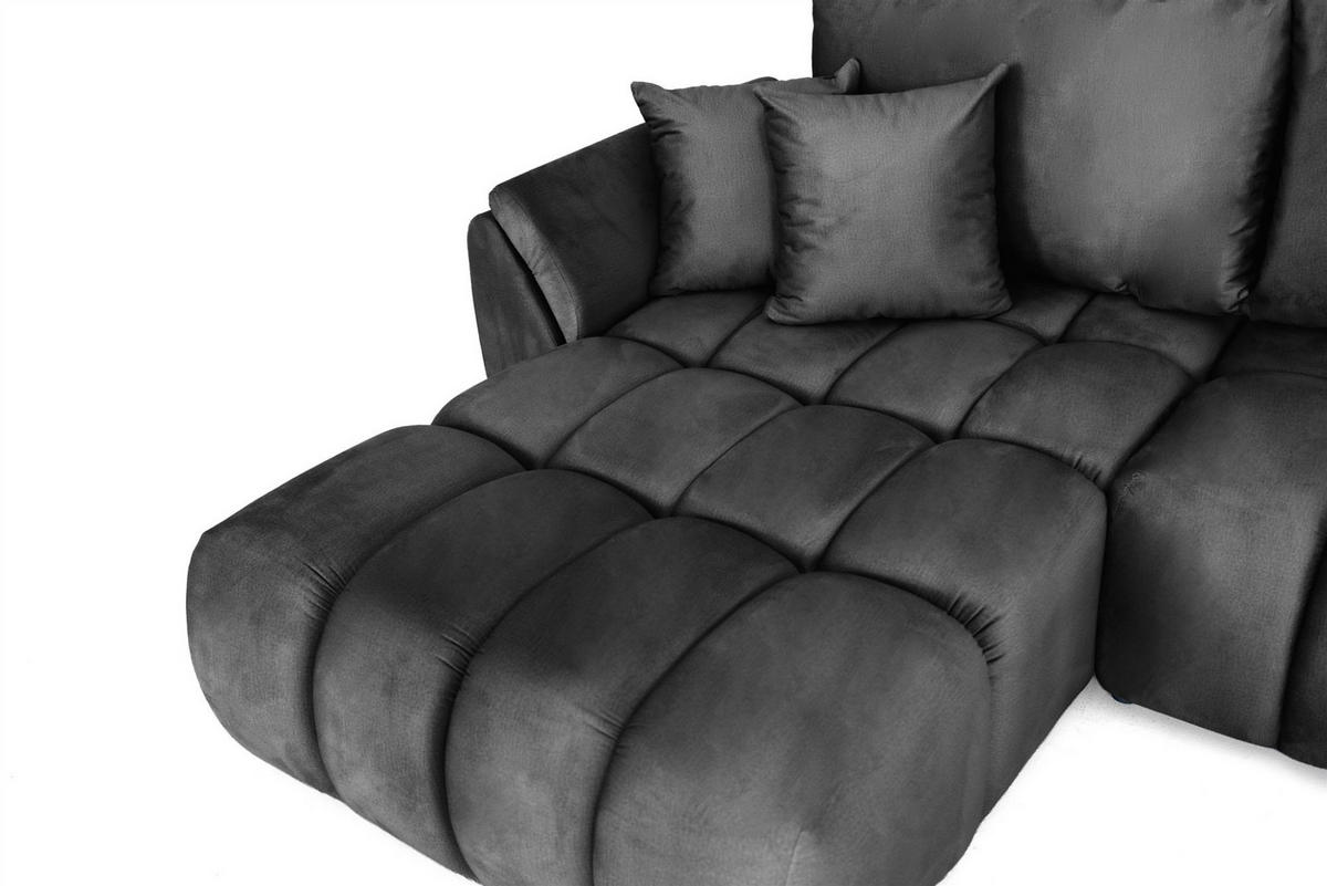 ECKSOFA Collin Mit Schlaffunktion - Dunkelgrau, Holzwerkstoff/Textil (280/185cm) - Fun Möbel