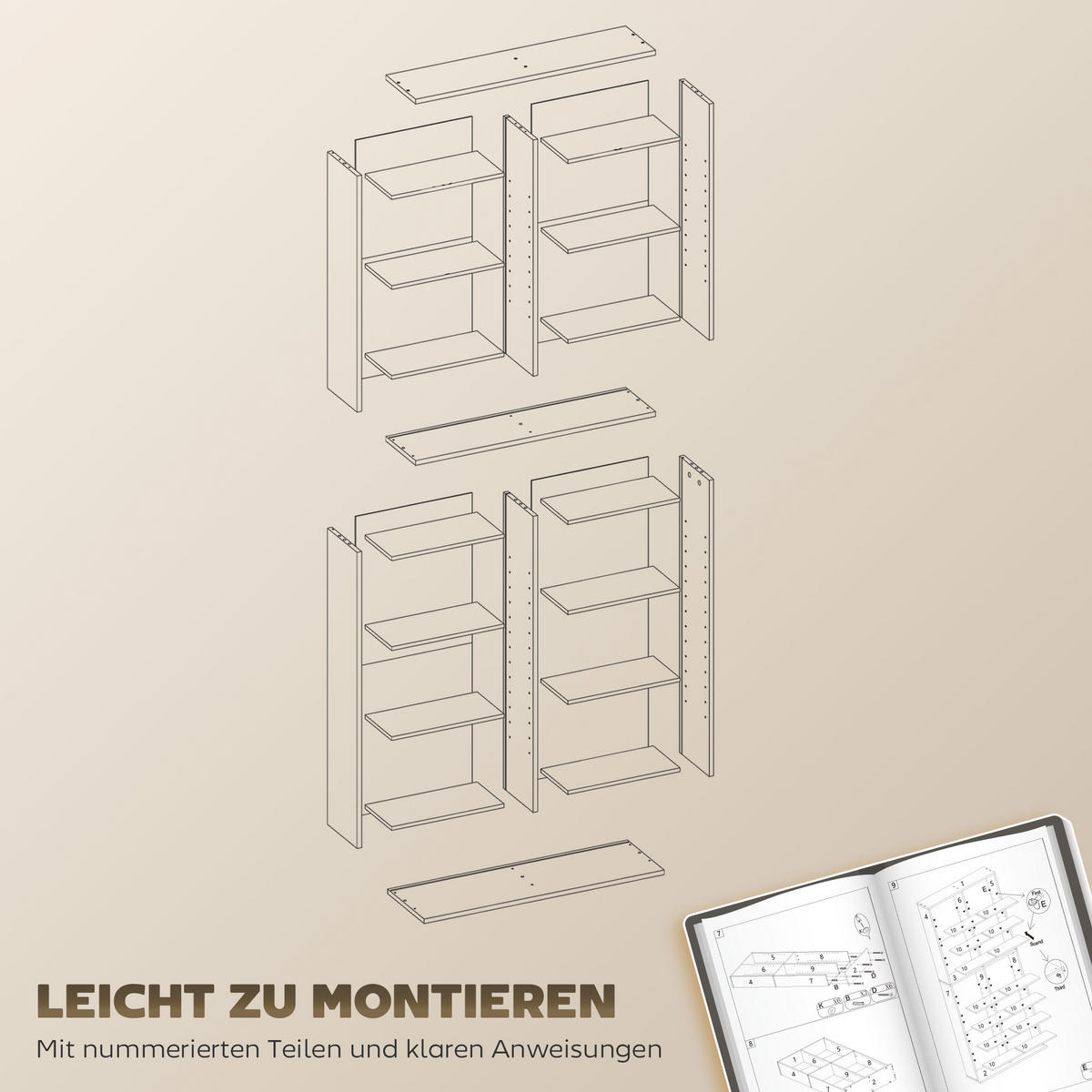 CD DVD Blueray Regal CD-Ständer mit 18 Fächern fürs Wohnzimmer Weiß - Weiß, Karton (24/175/78.5cm) - HOMCOM