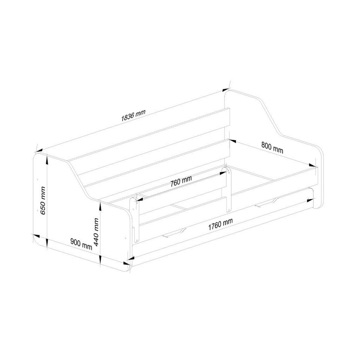 KINDERBETT Weiß 65/90/180 - Weiß, Holzwerkstoff - RAUMHIRSCH FURNITURE