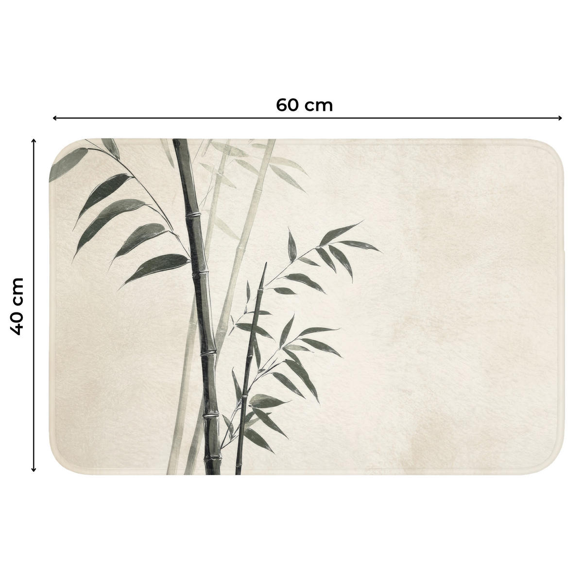 WC PŘEDLOŽKA Japandi - Bambus - béžová 60x40 cm - ecru, textil/plast (60/1cm) - OnlyWow