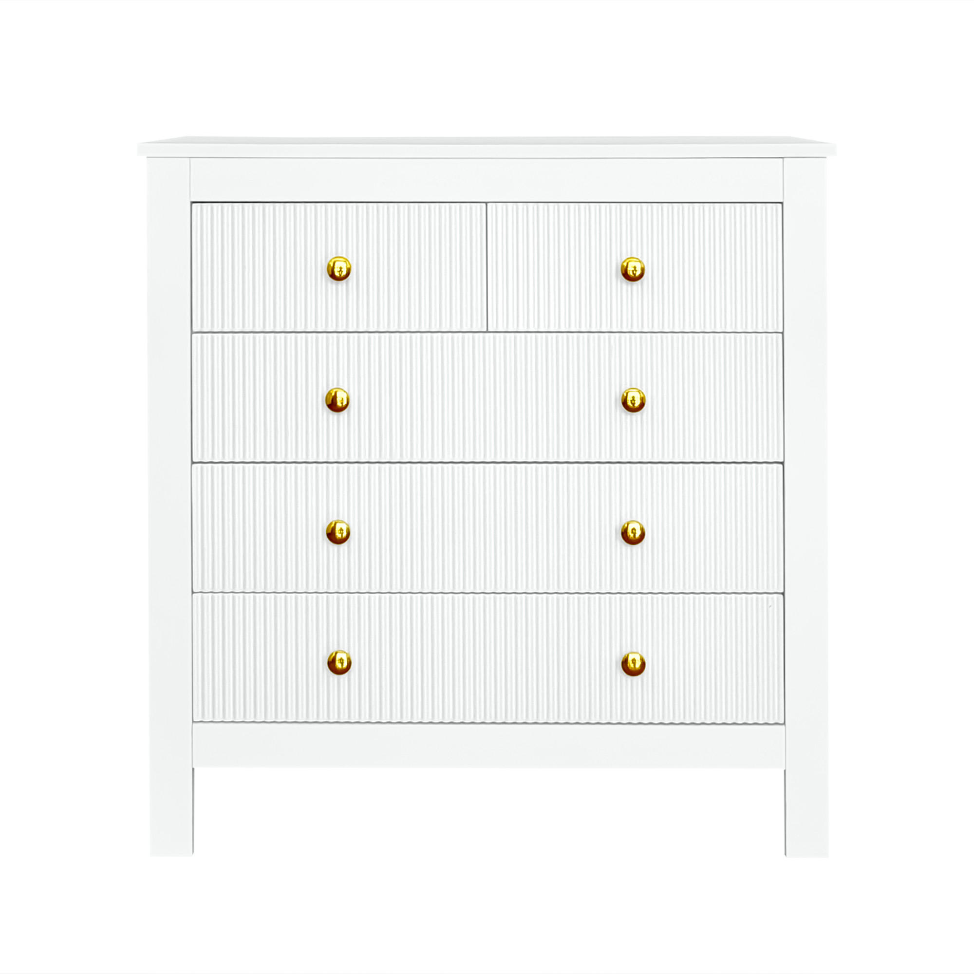 SIDEBOARD Goldgriffe Spezialtüren Kommode modern Stauraum - Weiß, Holzwerkstoff (39.5/80.5/79cm) - FLIEKS