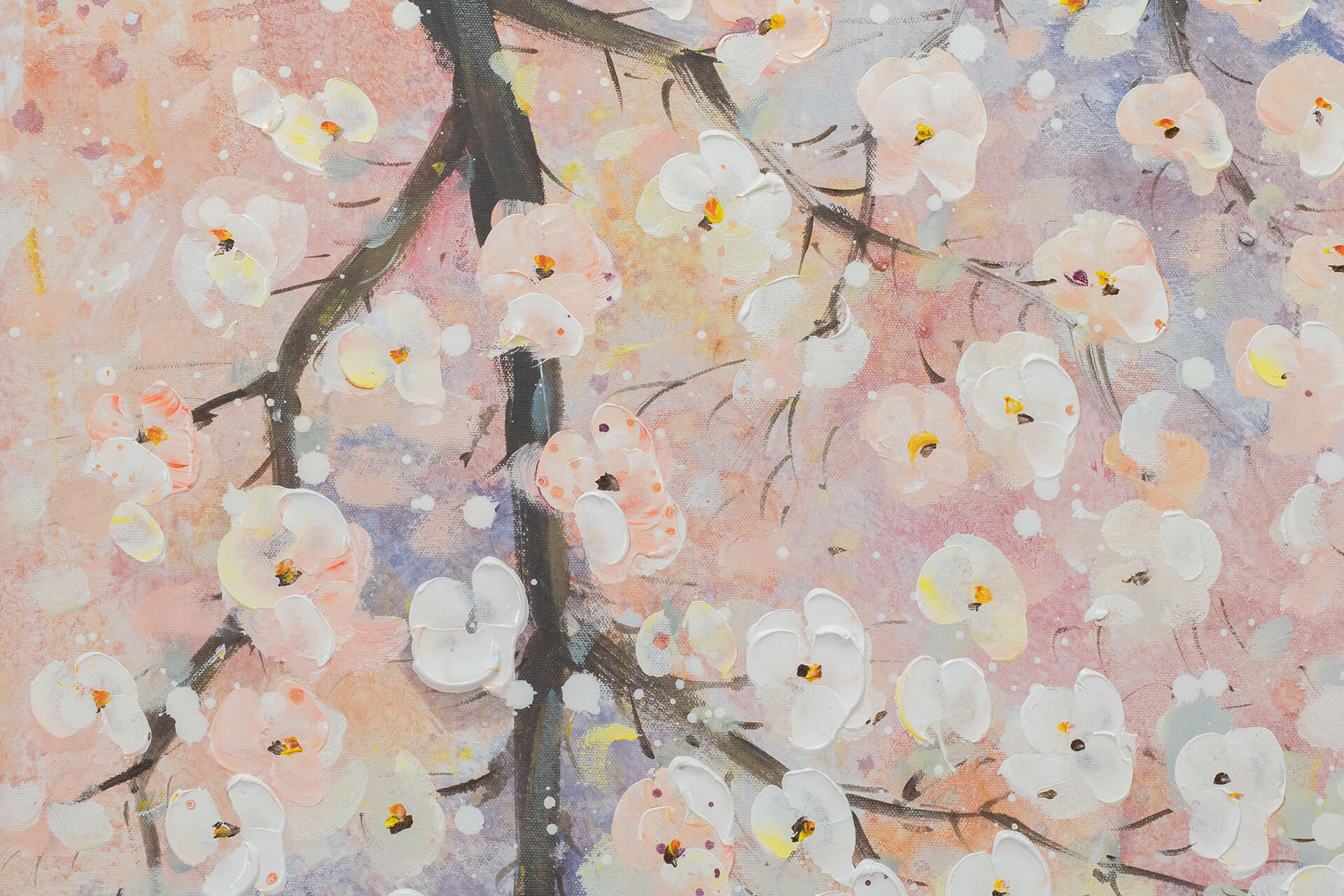 ACRYLBILD HANDGEMALT 60/120 cm - Pink/Weiß, Holz/Textil (1.74/120cm) - KUNSTLOFT