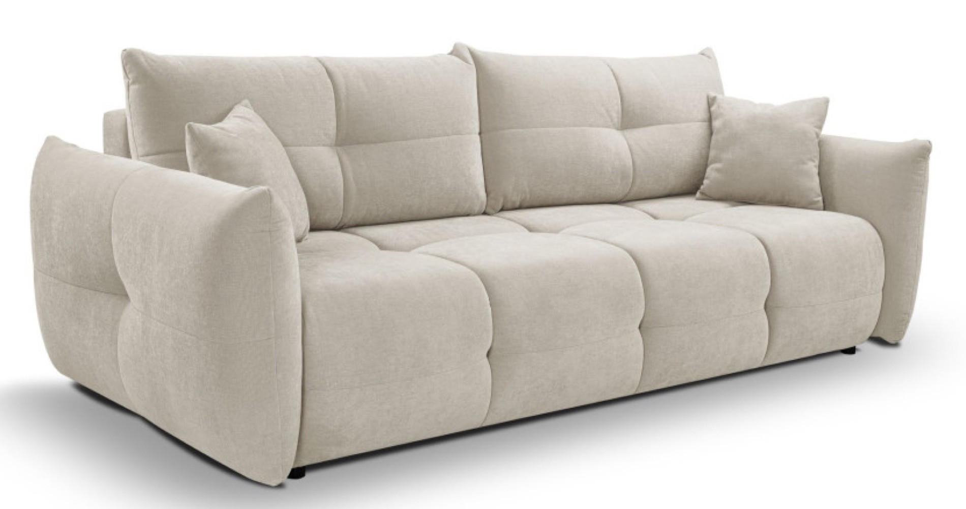 SOFA Hellbeige BASTO Gepolstert Mit Schlaffunktion - Beige, Textil (245/86/110cm) - Sepro Meble