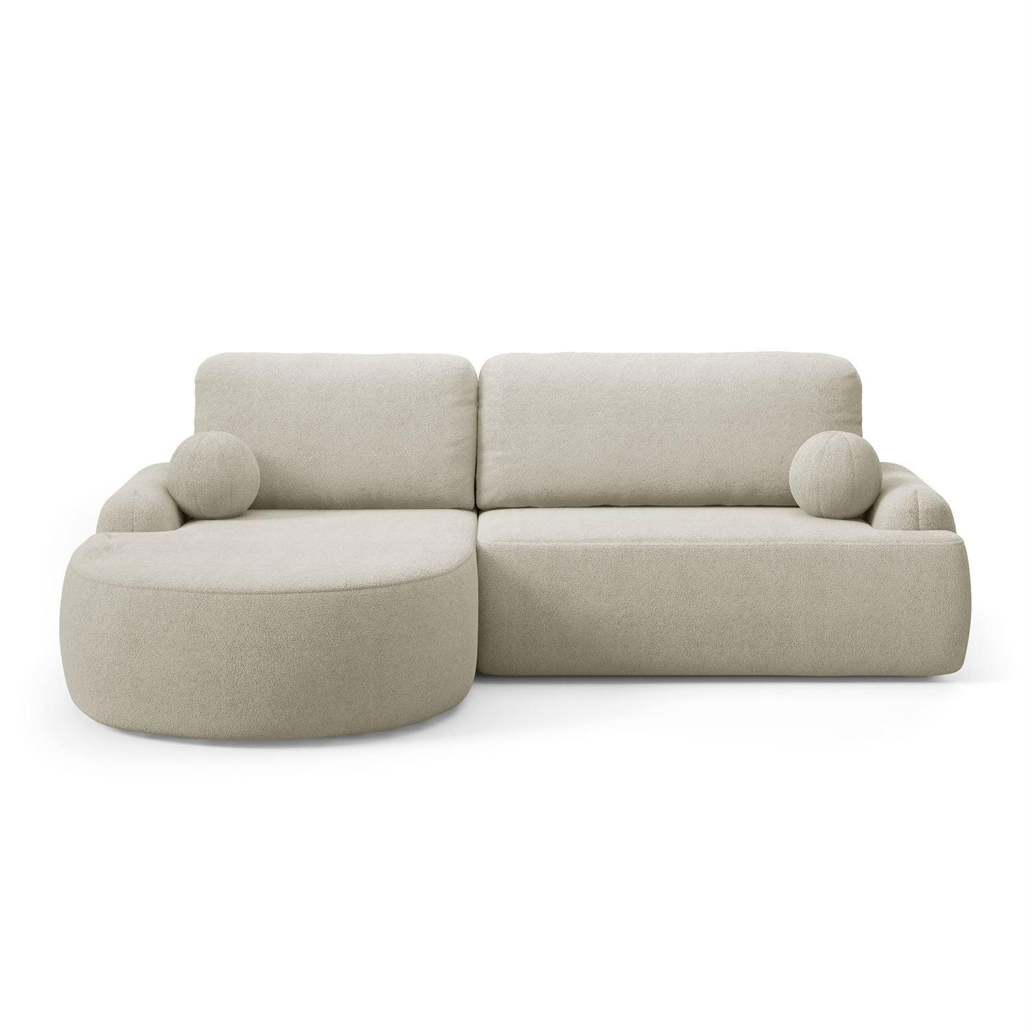 ECKSOFA CLEO mit Schlaffunktion Version Linke, QUELLE 03 - Ecru, Kunststoff (264/172cm) - Lookway