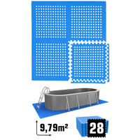 POOLMATTEN 9,8m² 28 EVA Matten 62 cm Blau - Blau, Kunststoff (62/62cm) - eyepower