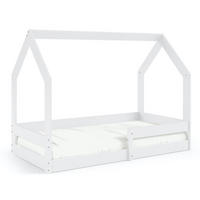 HAUSBETT Dolly mit Matratze, Rausfallschutz 160x80cm - Weiß, Holz (80/124/160cm) - VENASI MÖBEL