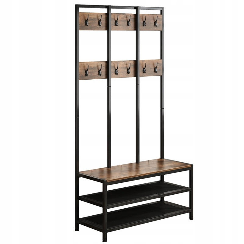 GARDEROBE, braun 100/40/186 cm - Weiß, Holzwerkstoff (105/12/47cm)