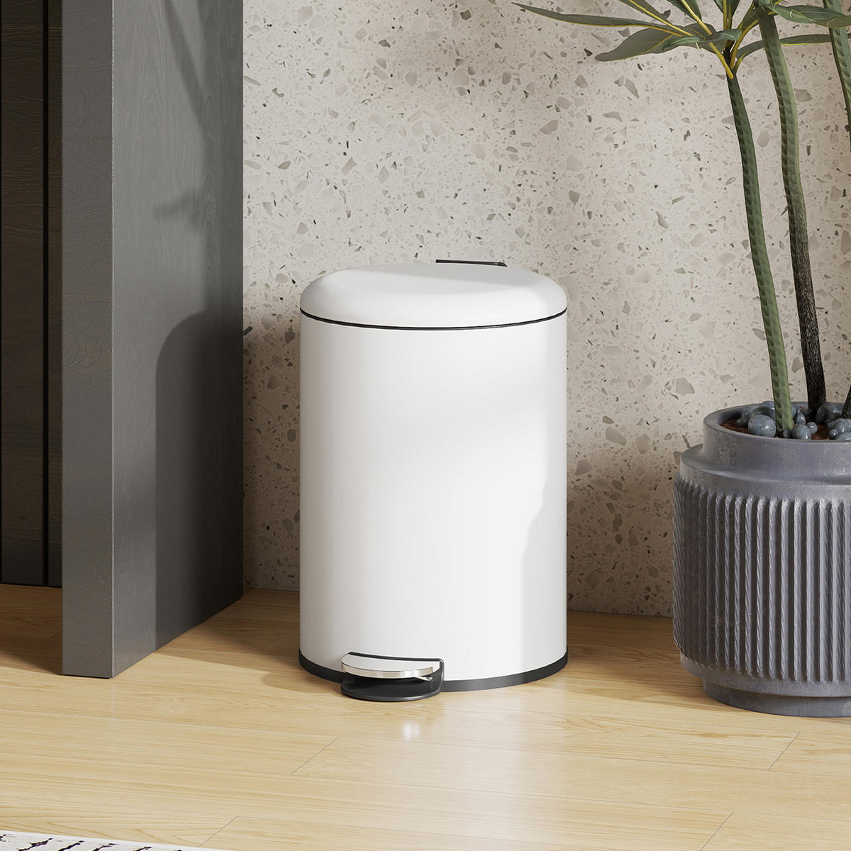 MÜLLEIMER 20L - Creme, Metall (30/44.5/36cm) - HOMCOM