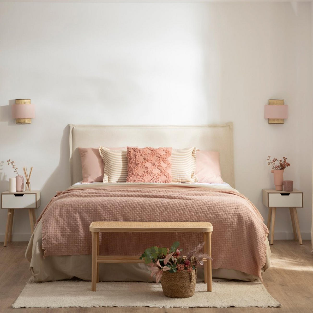 NACHTTISCH MIT 1 SCHUBLADE Nara Zweifarbig 34 cm x 51 cm - Multicolor, Holzwerkstoff (34/51/34cm)