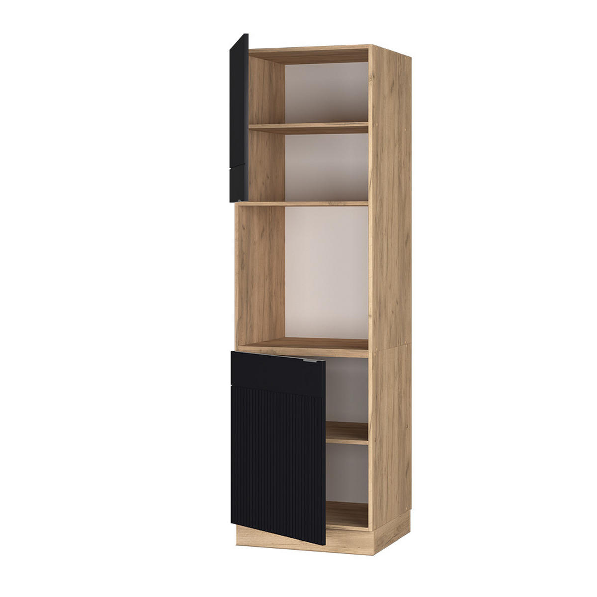 SKŘÍŇKA KE SPORÁKU Fame-Line, černé pruhy, 60 cm otevřená - medově dubová/černá, kompozitní dřevo (60/206.8/58.1cm) - Vicco