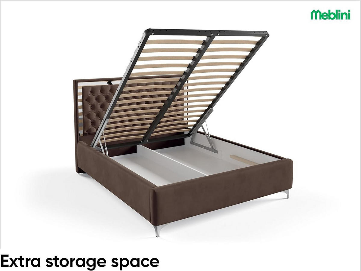 POLSTERBETT ARONA - Braun, Textil (120/200cm) - Meblini